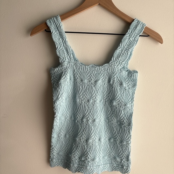 Nikibiki Blue Smocked Sleeveless Tank Top - Picture 1 of 3